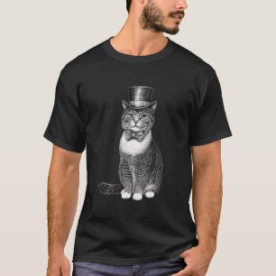 Cat Wearing A Hat And Bowtie T-Shirt