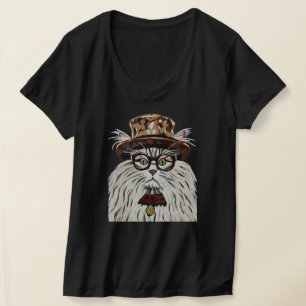 Cat wearing a hat and glasses T-Shirt