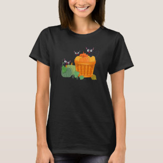 Cat Wearing A Pumpkin Outfit Halloween T-Shirt