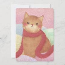 Cat Wearing A Red Scarf Illustration