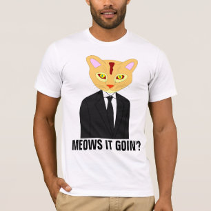 CAT WEARING A SUIT & TIE, GINGER CAT T-SHIRTS