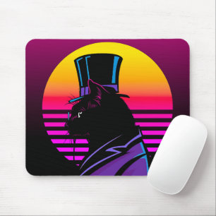 Cat Wearing a Tuxedo and a Hat Artwork Mouse Pad