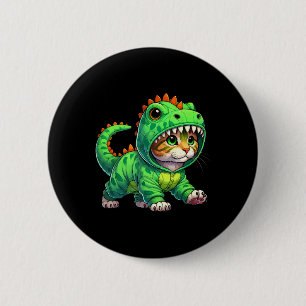 Cat Wearing Dinosaur Costume Halloween Cosplay T-r 6 Cm Round Badge