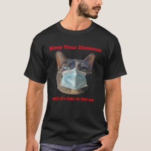 Cat Wearing Face Mask Social Distancing T-Shirt