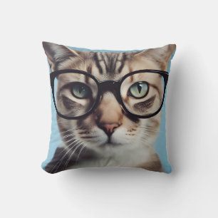 Cat Wearing Glasses Cushion