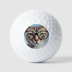 Cat Wearing Glasses Golf Balls
