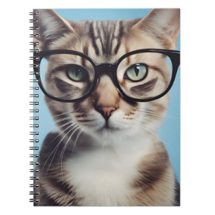 Cat Wearing Glasses Notebook
