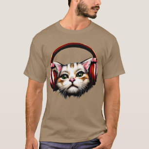 Cat wearing headphones T-Shirt