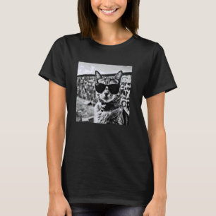 Cat Wearing Sunglasses At The Berlin Wall Germany T-Shirt