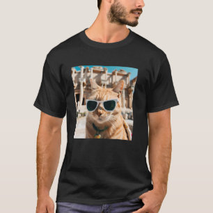 Cat Wearing Sunglasses At The Ephesus In Türkiye T-Shirt