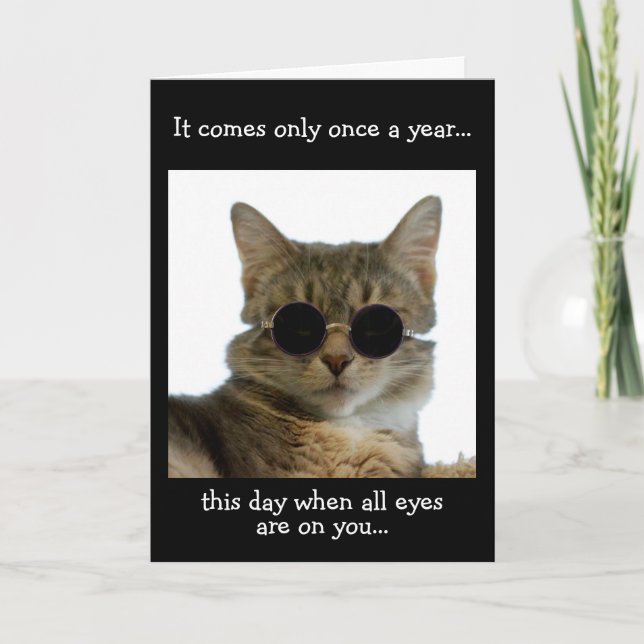 Cat Wearing Sunglasses Card (Front)