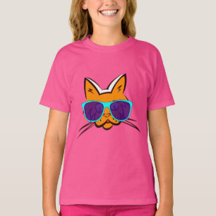 CAT wearing sunglasses funny kids T-shirts