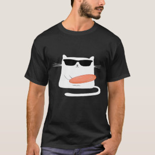 Cat Wearing Sunglasses Playing Disc Golf T-Shirt