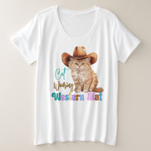 Cat Wearing Western Hat-85246 Plus Size T-Shirt