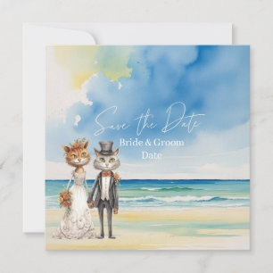 Cat Wedding Beach Wedding Themed Save The Date