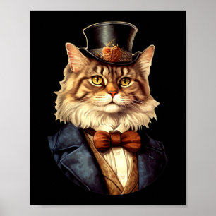 Cat Wedding Bride Groom Pet Cat Owners Lovers Wedd Poster