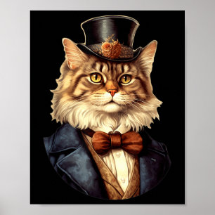 Cat Wedding Bride Groom Pet Cat Owners Lovers Wedd Poster