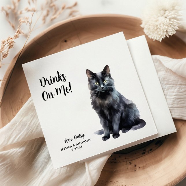 Cat Wedding Cocktail Napkin (Creator Uploaded)