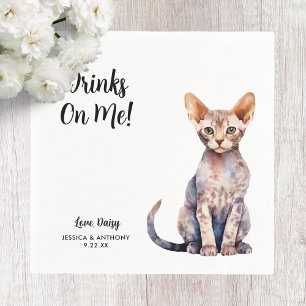 Cat Wedding Cocktail Napkin