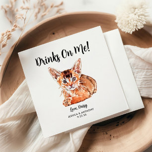 Cat Wedding Cocktail Napkins