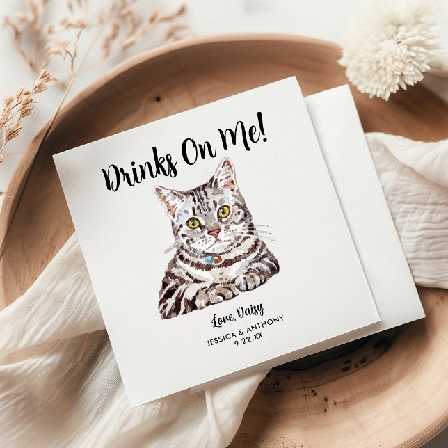 Cat Wedding Cocktail Napkins (Creator Uploaded)