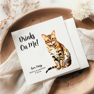 Cat Wedding Cocktail Napkins
