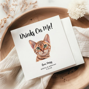 Cat Wedding Cocktail Napkins