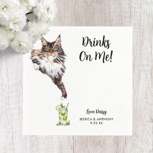 Cat Wedding Cocktail Napkins