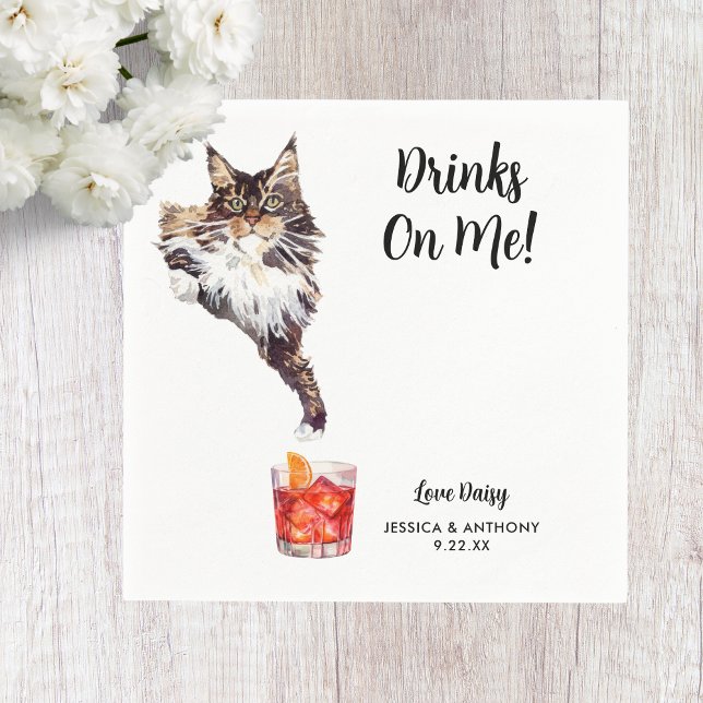 Cat Wedding Cocktail Napkins (Creator Uploaded)