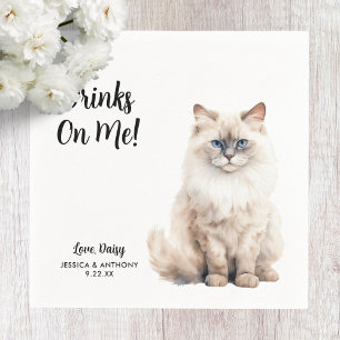 Cat Wedding Cocktail Napkins