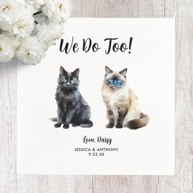 Cat Wedding Cocktail Napkins (Creator Uploaded)