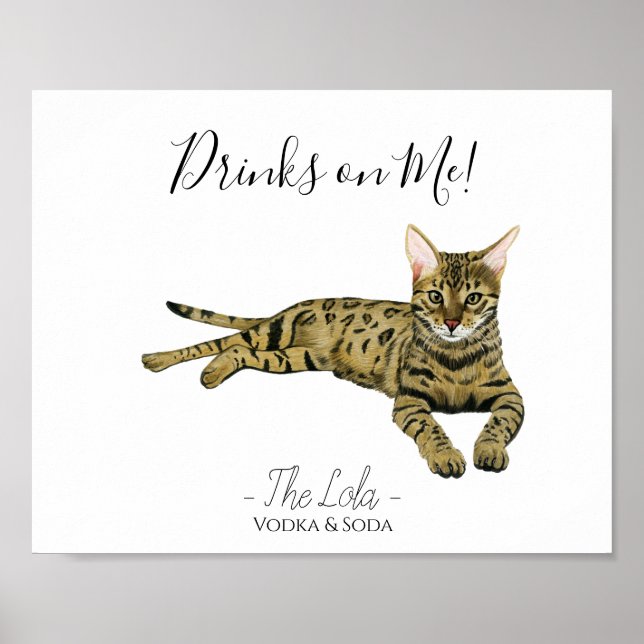 Cat Wedding Drink Sign (Front)
