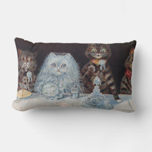 Cat Wedding, Marriage, Bride, Louis Wain Lumbar Cushion