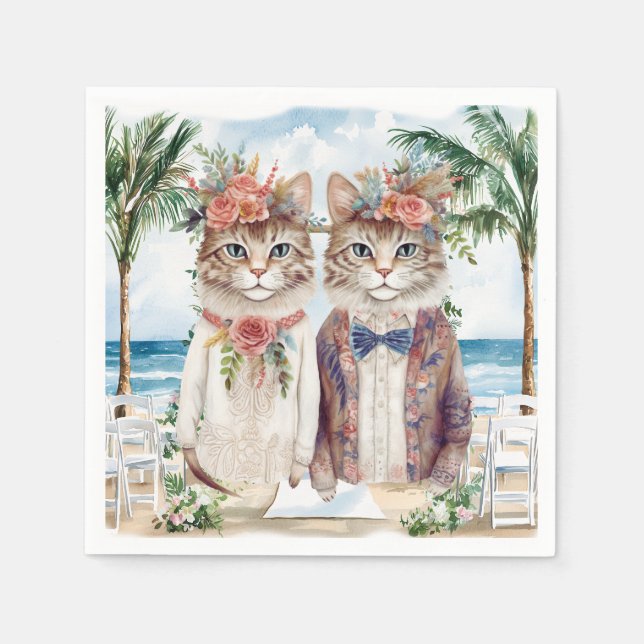 Cat Wedding Napkin (Front)