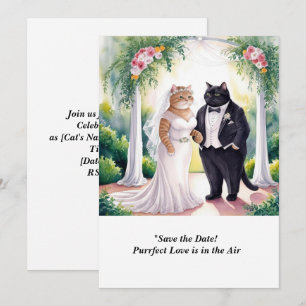 CAT WEDDING Save the Date invitation 