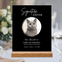 Cat Wedding Signature Drinks Cocktail Bar Black