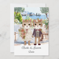 Cat Wedding with Bride and Groom