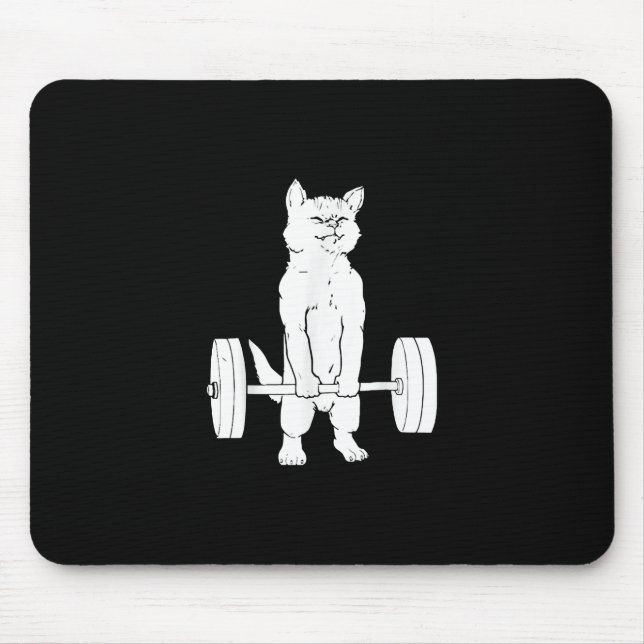 Cat Weightlifting And Gym Mouse Pad (Front)