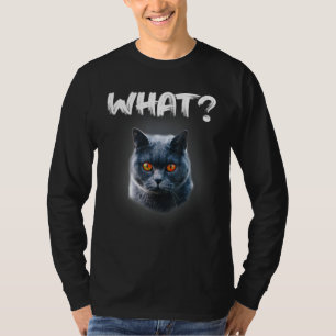 Cat What Angry Red Green Eyes Cat For Cat T-Shirt