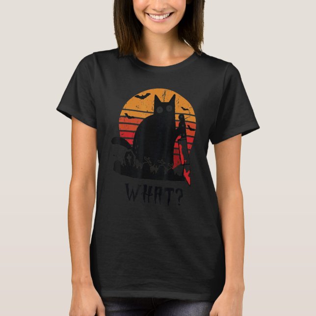 Cat What  Black Ca  Murderous Cat With Knife 2 T-Shirt (Front)