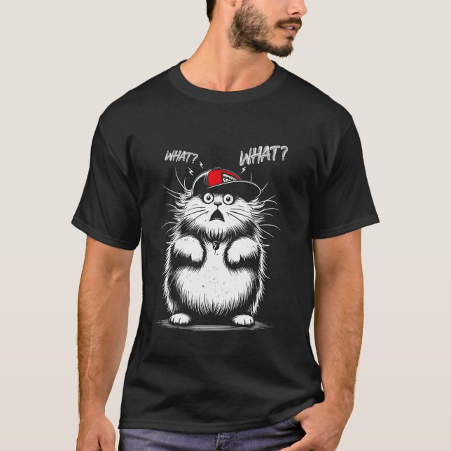 Cat What Did not do anything Funny Fat Cat T-Shirt (Front)