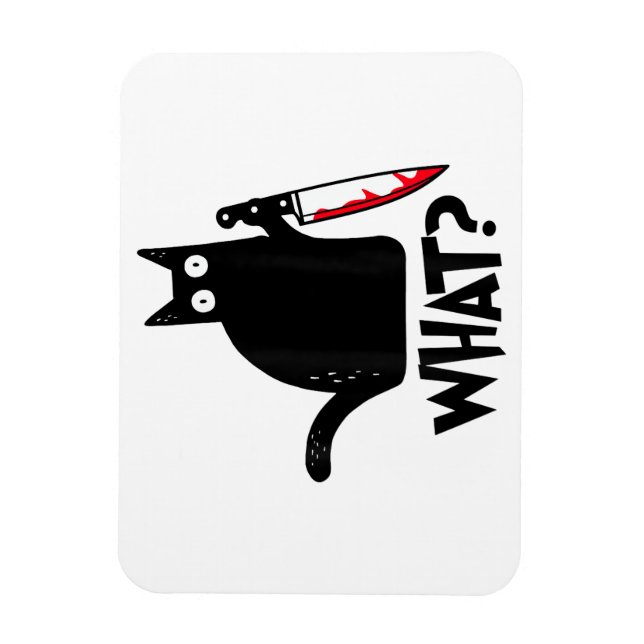 Cat What_ Funny Black Cat  Magnet (Vertical)