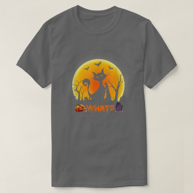 Cat What Funny Black Cat Murderous Cat With Knife  T-Shirt (Design Front)