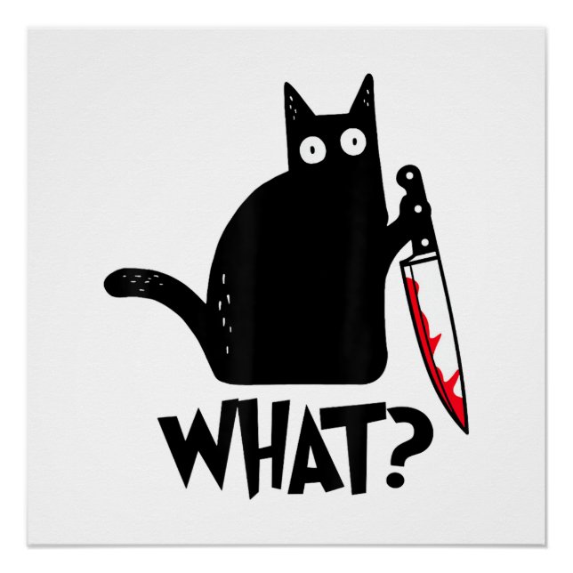 Cat What_ Funny Black Cat  Poster (Front)