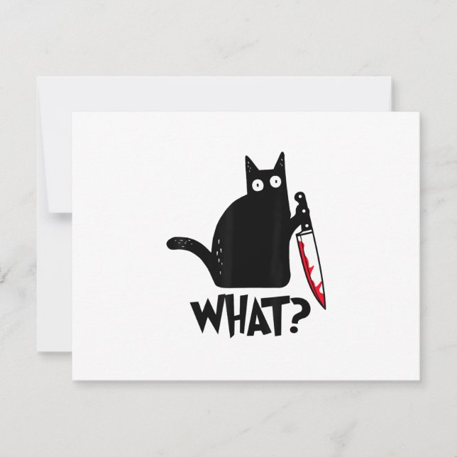 Cat What_ Funny Black Cat  RSVP Card (Front)