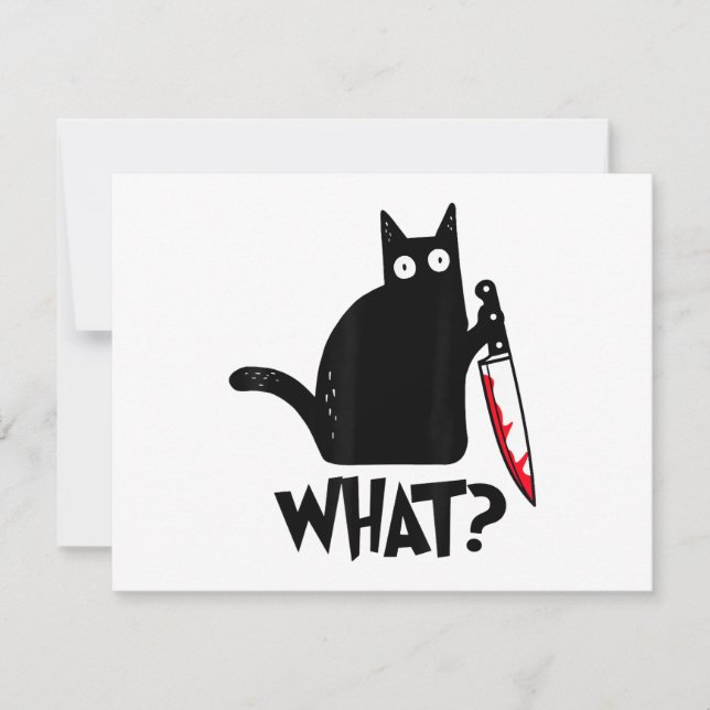Cat What_ Funny Black Cat  Save The Date (Front)
