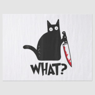 Cat What_ Funny Black Cat  Tissue Paper