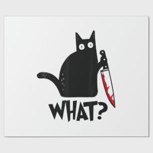 Cat What_ Funny Black Cat Wrapping Paper