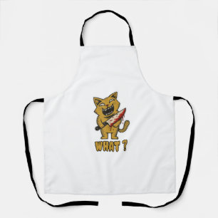 Cat what _ Funny creepy cat With Knife  Apron