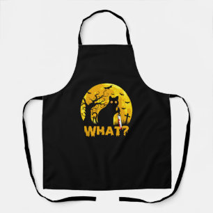Cat What_ Halloween Black Cat with Knife - Funny W Apron